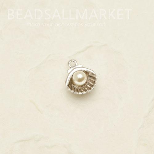 PNCK2543-2 미니 진주 조개 OR 팬던트 [9x9][1개] pearl shell pendant