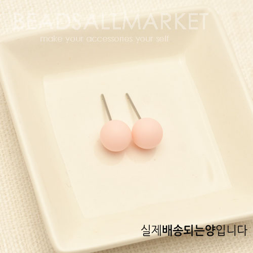TBG027-2 [무니켈침] 무광볼포스트 8mm [핑크] [1쌍2개] 귀걸이, 귀걸이 부자재 , 귀걸이재료