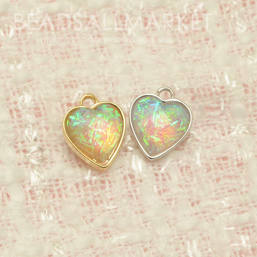 PNCK3082(OP)  양면하트호마이카(소) [오팔펄] 팬던트[12x14][2color][1개]Double-sided Acrylic [Opal-Pearl] Heart Pendant (Small)