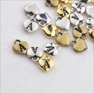 PNCK1478  미니 하트 이니셜 [A~Z] 팬던트[0.7x0.9][4color][26type][1개]heart pendant,