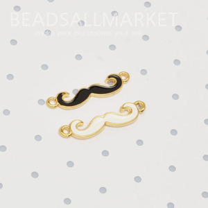 PNCK1577-1 에폭 수염 양오링  양고리 골드 팬던트 [20x6][2color][1개] Enamel Mustache Double-sided O-ring Gold Pendant
