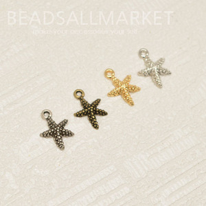 PNCK2243 미니 불가사리(골드,OR,신주,은버) 팬던트 [9x8] [1개] starfish pendant