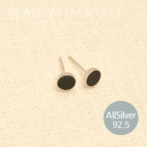 TBG108(5) [92.5실버] 블랙오닉스포스트 5mm [1쌍2개] 원석,귀걸이,귀침, 귀걸이 부자재 , 귀걸이재료