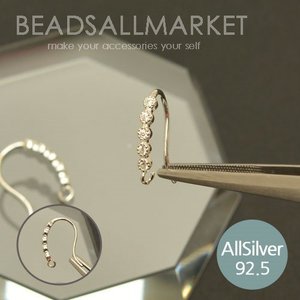 S260 [allsilver] 실버 세로5방큐빅 열리는세로오링 귀걸이 훅 [2개1쌍][silver92.5%]낚시고리,은침