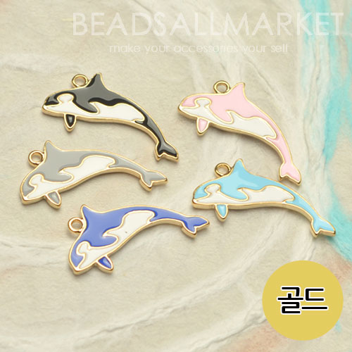 PNCK3517-1 에폭 범고래 골드팬던트 [13x25][5color][1개] Orca pendant